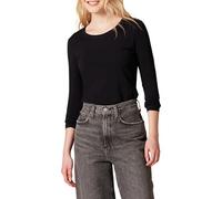 Amazon Essentials Damen Regular-Fit Langarm-T-Shirt Rundhalsausschnitt (In Übergröße Erhältlich), Schwarz, M