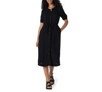Amazon Essentials Damen Relaxed Fit Atmungsaktives Midi-A-Linienkleid mit Halbärmeln, Vorderer Knopfleiste, Kordelzug in der Taille und Taschen