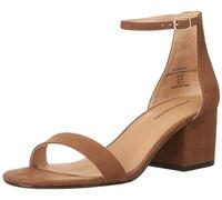 Amazon Essentials Damen Sandale mit Absatz und Zwei Riemchen, Braun, 39 EU