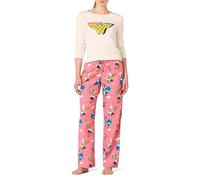 Amazon Essentials Damen Schlaf-Set leichte Flanellhose und langärmeliges-T-Shirt, Wonder-woman-posen - Damen, XS
