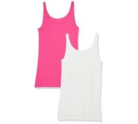 Amazon Essentials Damen Schmal geschnittenes Tanktop mit dünnem Trägern, 2er-Pack, Dunkelrosa/Weiß, XXL