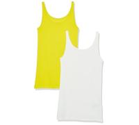 Amazon Essentials Damen Schmal geschnittenes Tanktop mit dünnem Trägern, 2er-Pack, Lindgrün/Weiß, M
