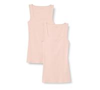 Amazon Essentials Damen Schmal Geschnittenes Tanktop Mit Quadratischem Ausschnitt, 2er-Pack, Hellbeige, XS