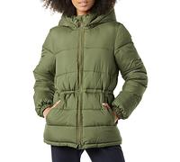 Amazon Essentials Damen Schwere Winter-Steppjacke Mit Kapuze Und Verstellbarer Taille, Olivgrün, M