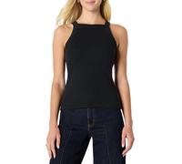 Amazon Essentials Damen Slim-Fit-Kurzarm-Rippshirt, Tanktop mit Stretchanteil und Hohem Ausschnitt, Formstabil, Schwarz, XXL