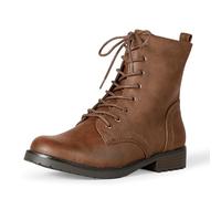 Amazon Essentials Damen Springerstiefel mit Schnürung, Cognac, 47