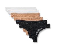 Amazon Essentials Damen Stretch-Höschen mit durchgehender Spitze in den Ausführungen Boyshort, Cheeky und Tanga, 6er Pack