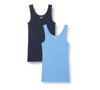 Amazon Essentials Damen Tanktop, Schmale Passform, 2er-Pack, Blau/Marineblau, S