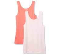 Amazon Essentials Damen Tanktop, Schmale Passform, 2er-Pack, Hellrosa/Korallenrosa, S