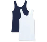 Amazon Essentials Damen Tanktop, Schmale Passform, 2er-Pack, Marineblau/Weiß, M