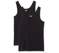 Amazon Essentials Damen Tanktop, Schmale Passform, 2er-Pack, Schwarz, S