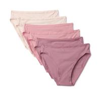 Amazon Essentials Damen Unterhosen aus Baumwoll-Stretch, Hoch Geschnittenes Bikini-Höschen, 6er Pack, Dusty Rose / Rose / Blassrosa, 6 Stück, XL Große Größen