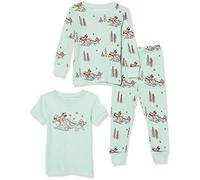 Amazon Essentials Disney | Marvel | Star Wars Baby Jungen Eng anliegende Baumwoll-Schlafanzüge, 3-piece Mickey Winter Set, 12 Monate