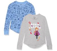 Amazon Essentials Disney | Marvel | Star Wars | Frozen Mädchen Langärmelige Thermo-T-Shirts, 2er-Pack, Frozen 2 Born Leader, 10 Jahre