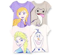 Amazon Essentials Disney | Marvel | Star Wars | Frozen | Princess Mädchen Kurzärmelige T-Shirts, 4er-Pack, Frozen 2 ELSA, 2 Jahre