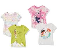 Amazon Essentials Disney | Marvel | Star Wars | Frozen | Princess Mädchen Kurzärmelige T-Shirts, 4er-Pack, Prinzessin, 5 Jahre