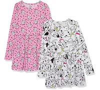 Amazon Essentials Disney | Marvel | Star Wars | Frozen | Princess Mädchen Langärmlige Freizeit-Strickkleider (zuvor Spotted Zebra), 2er-Pack, Dalmatiner, 2 Jahre