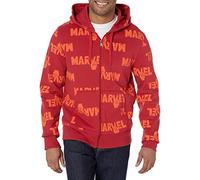 Amazon Essentials Disney | Marvel | Star Wars Herren Fleece-Kapuzenpulli mit durchgehendem Reißverschluss (erhältlich in Big & Tall), Marvel Multi Peace, S