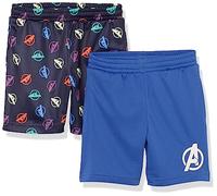 Amazon Essentials Disney | Marvel | Star Wars Jungen Basketball-Gymnastik-Netzshorts, 2er-Pack, Avengers Logo, 8 Jahre