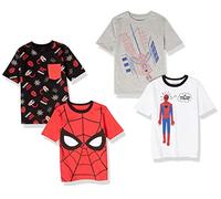 Amazon Essentials Disney | Marvel | Star Wars Jungen Kurzärmelige T-Shirts, 4er Pack, Marvel Spiderman Aufdruck, 3 Jahre