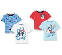 Amazon Essentials Disney | Marvel | Star Wars Jungen Kurzärmelige T-Shirts, 4er-Pack, Mickey Aufdruck, 8 Jahre