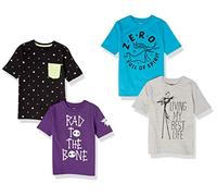 Amazon Essentials Disney | Marvel | Star Wars Jungen Kurzärmelige T-Shirts, 4er-Pack, Nightmare Bones, 6-7 Jahre