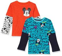 Amazon Essentials Disney | Marvel | Star Wars Jungen Langärmelige 2-In-1-T-Shirts, 2er-Pack, Mickey, 2 Jahre