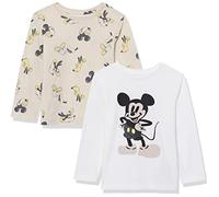 Amazon Essentials Disney | Marvel | Star Wars Jungen Langärmelige T-Shirts, 2er-Pack, Gewellter Mickey, 9 Jahre