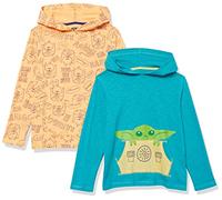 Amazon Essentials Disney | Marvel | Star Wars Jungen Leichte, Langärmelige T-Shirts mit Kapuze, 2er-Pack, Star Wars Child, 10 Jahre