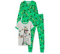 Amazon Essentials Disney | Marvel | Star Wars Jungen Pyjama-Set (Früher Spotted Zebra), 2er-Pack, Grün/Grau Mickey Holiday, 3 Jahre