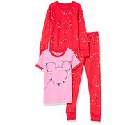 Amazon Essentials Disney | Marvel | Star Wars Mädchen Pyjama-Set, Mickey Holiday, 6-7 Jahre
