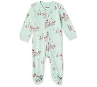Amazon Essentials Disney | Marvel | Star Wars Unisex Baby Eng anliegender Pyjama aus Baumwolle mit Fuß, Mickey Winter - Sleep & Play, 3-6 Monate