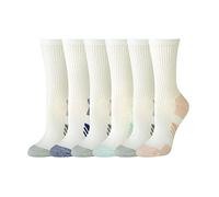 Amazon Essentials Gepolsterte, Atmungsaktive Performance-Sportsocken in Crew-Länge für Damen, 6er Pack