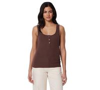 Amazon Essentials Geripptes Henley-Tanktop für Damen, schmale Passform, Rich Hazel, Größe XXL