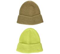 Amazon Essentials Herren Beanie-Mütze, Strick, 2er-Pack, Lindgrün/Olivgrün, Einheitsgröße