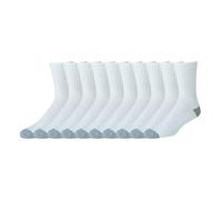 Amazon Essentials Herren Crew-Socken aus Baumwolle - bequem, strapazierfähig, teilweise gepolstert, 10 Paar, Weiß, 46-48