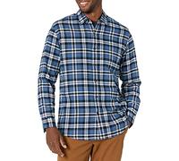 Amazon Essentials Herren-Flanellhemd, reguläre Passform, Langarm, kariert ,Blau kariert ,US XXL (EU XXXL - 4XL)