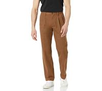 Amazon Essentials Herren Knitterfreie Chinohose mit klassischer Passform und Bügelfalte (erhältlich in Big & Tall), Dunkles Khakibraun, 31W / 32L
