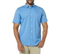 Amazon Essentials Herren Kurzärmeliges Hemd aus Popeline, Schmale Passform, Hellblau, M