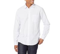 Amazon Essentials Herren Langärmeliges Business Hemd aus Popeline Normale Passform, Lavendel Weiß Vertikale Streifen, S