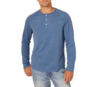 Amazon Essentials Herren Langärmeliges Henley-Shirt, Blue Heather, 3XL-4XL