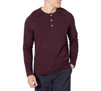 Amazon Essentials Herren Langärmeliges Henley-Shirt, Burgundy, 3XL-4XL