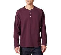Amazon Essentials Herren Langärmeliges Henley-Shirt, Burgundy, 3XL-4XL