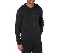 Amazon Essentials Herren Langärmliger French-Terry-Hoodie mit durchgehendem Reißverschluss (erhältlich in den Größen Big & Tall), Schwarz, XXL