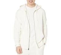 Amazon Essentials Herren Langärmliger French-Terry-Hoodie mit durchgehendem Reißverschluss (erhältlich in den Größen Big & Tall), Eierschalenweiß, M