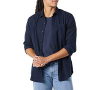 Amazon Essentials Herren Langarm-Flanellhemd, Marineblau, XXL