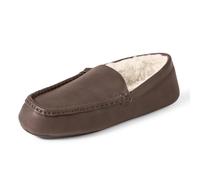 Amazon Essentials Herren Mokassin Slipper, Dunkelbraun Kunstleder, 47