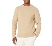 Amazon Essentials Herren Oversize-Pullover mit Rundhalsausschnitt aus strukturierter Baumwolle, Bräunen, XS