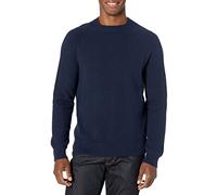 Amazon Essentials Herren Oversize-Pullover mit Rundhalsausschnitt aus strukturierter Baumwolle, Marineblau, XS