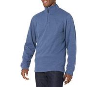 Amazon Essentials Herren Pullover mit Viertelreißverschluss aus französischem Rippstrick, Normale Passform, Blue Heather, XXL